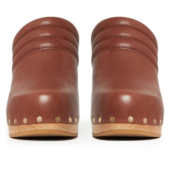 PAIGE Robbie Studded Clog in Whisky Brown Leather - Picture 2 of 9